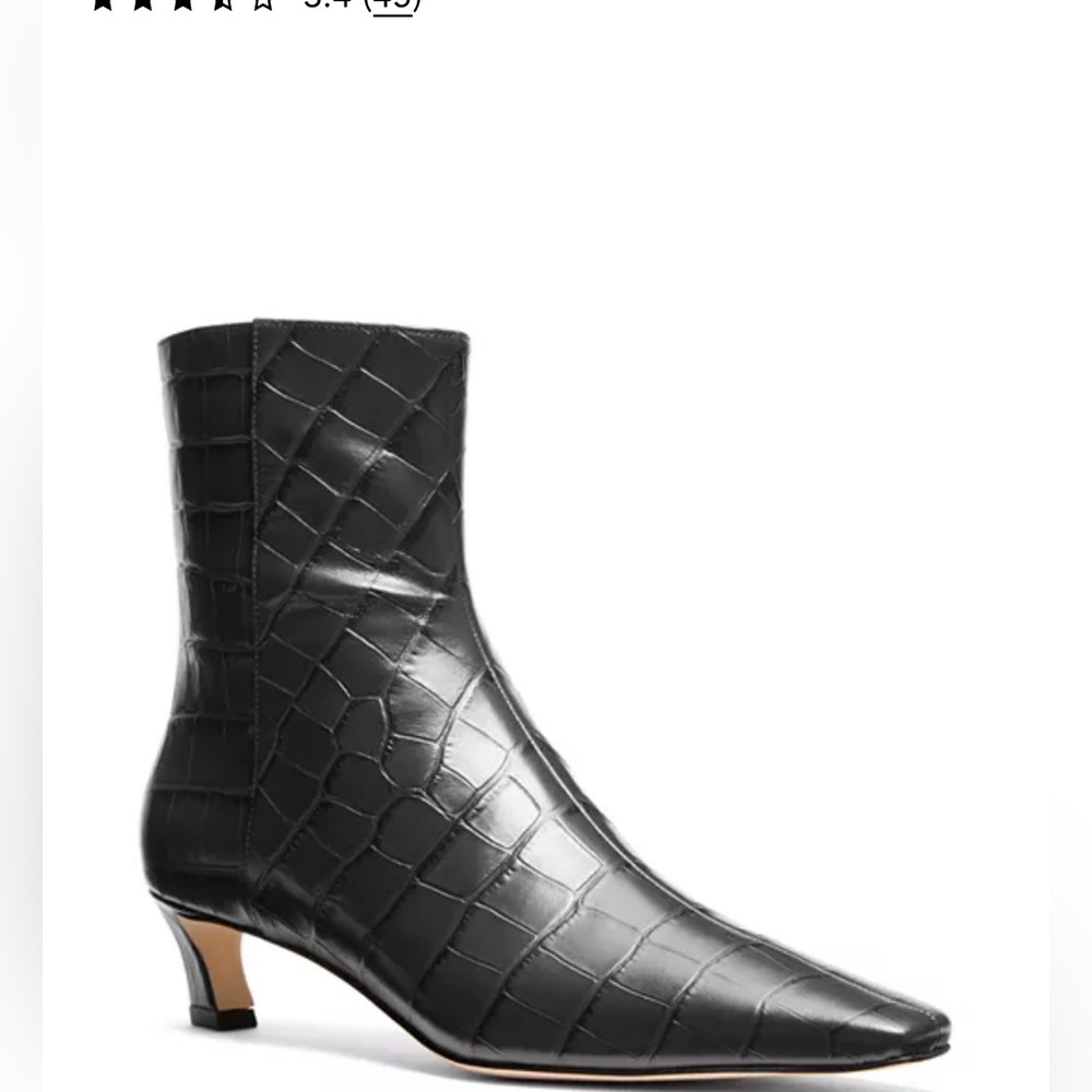 NWT MICHAEL MICHAEL KORS Elegant Black Croc-Embossed Ankle Boots. Size 9.5.Black